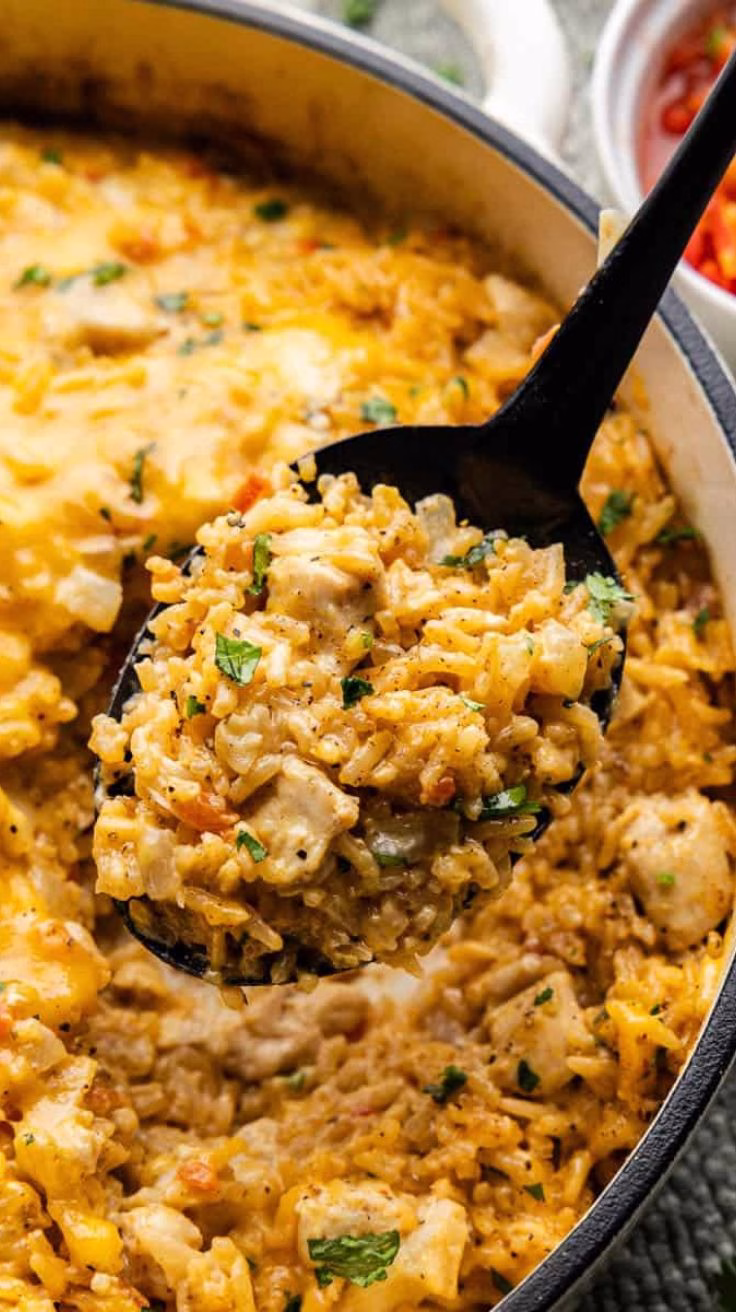 Chicken and Rice Queso Casserole Recipe