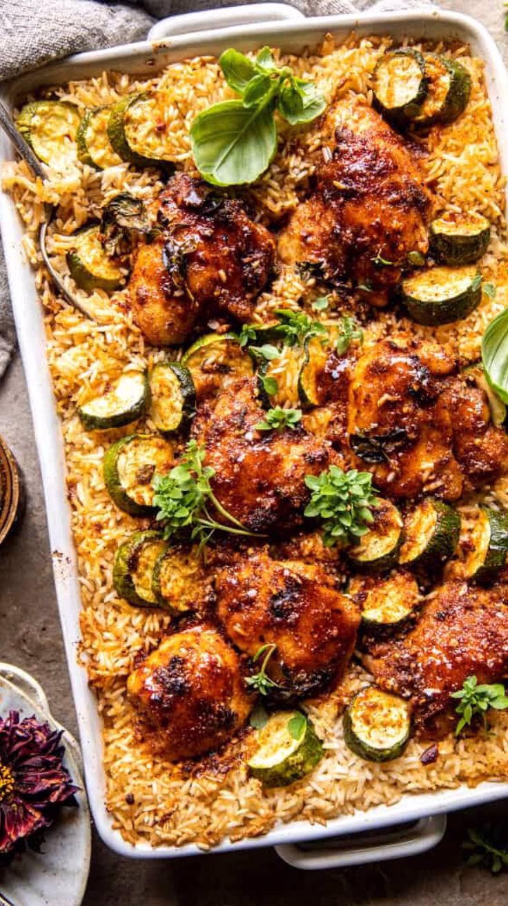 One Pan Chipotle Honey Chicken and Rice Recipe