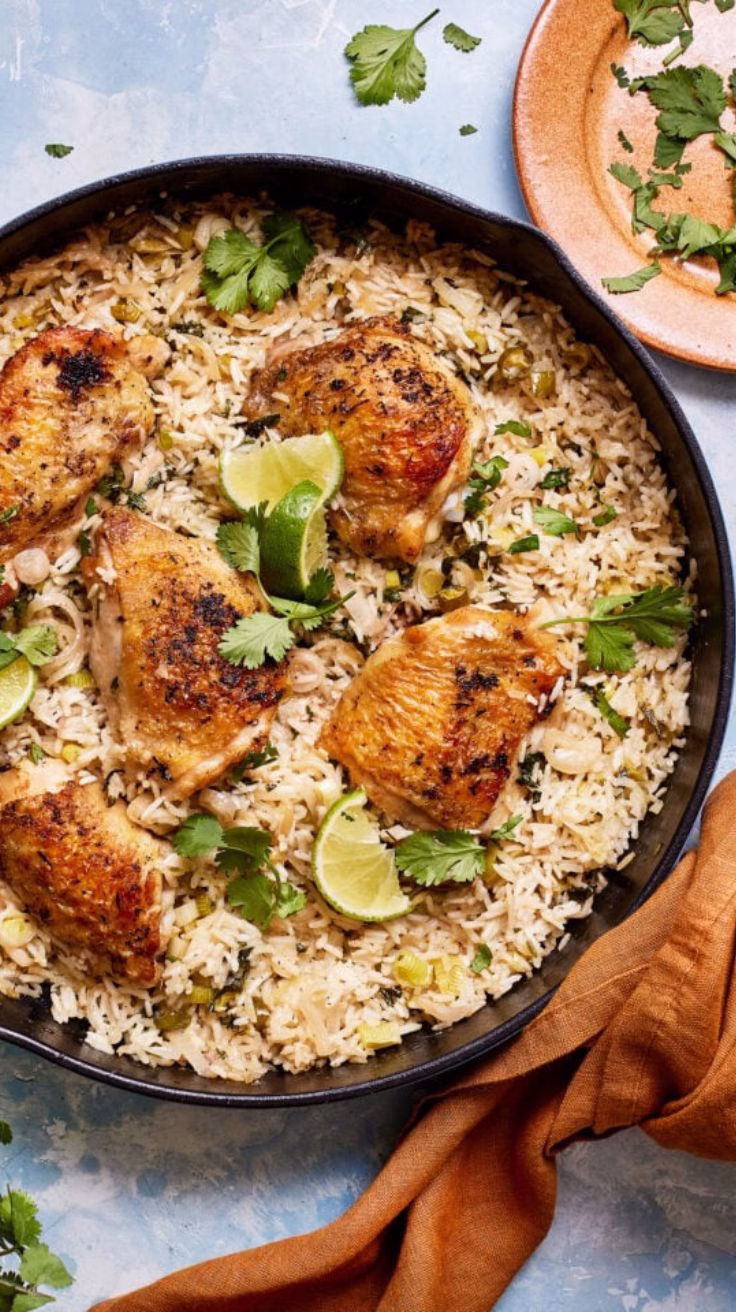 One Pan Coconut Lime Chicken and Rice
