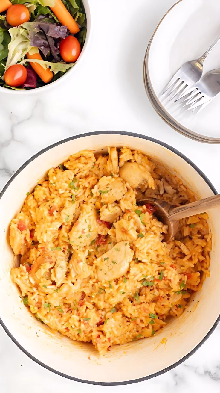Queso Chicken and Rice Bake