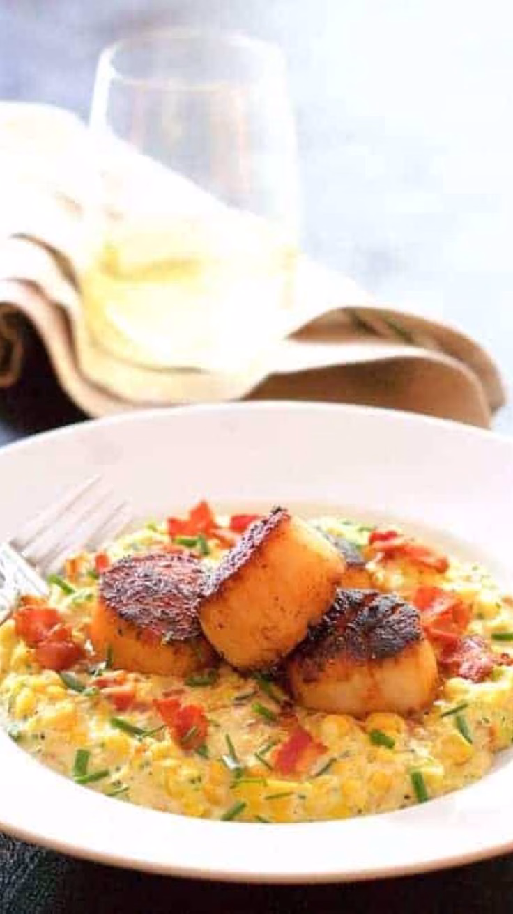 Seared Scallops with Smoky Sweet Corn Puree