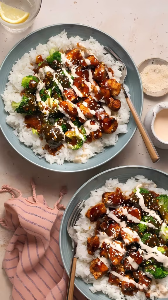 Sticky Chicken Rice Bowls Recipe