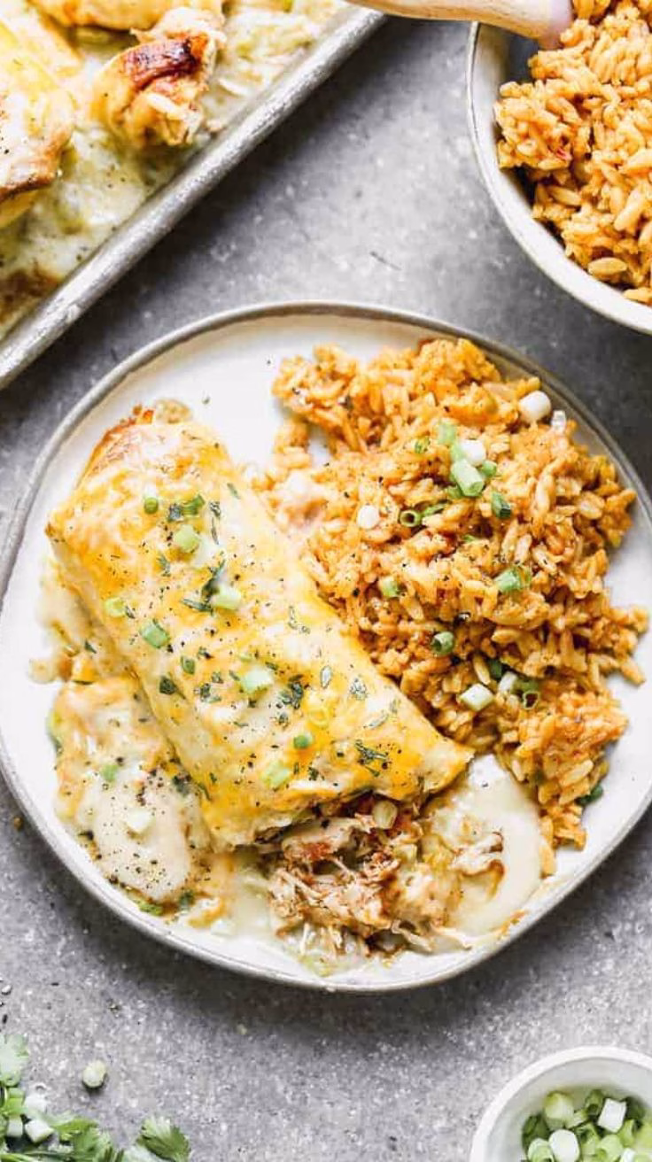 Green Chile Chicken Smothered Burritos Recipe