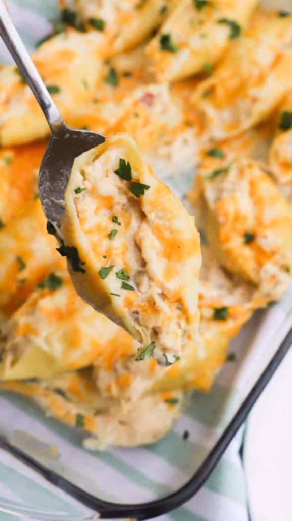 Cheesy Bacon Chicken Stuffed Shells Recipe