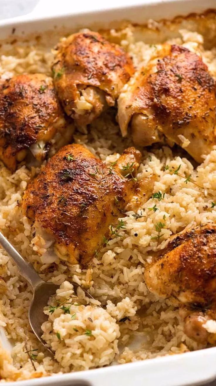 oven baked chicken and rice recipe
