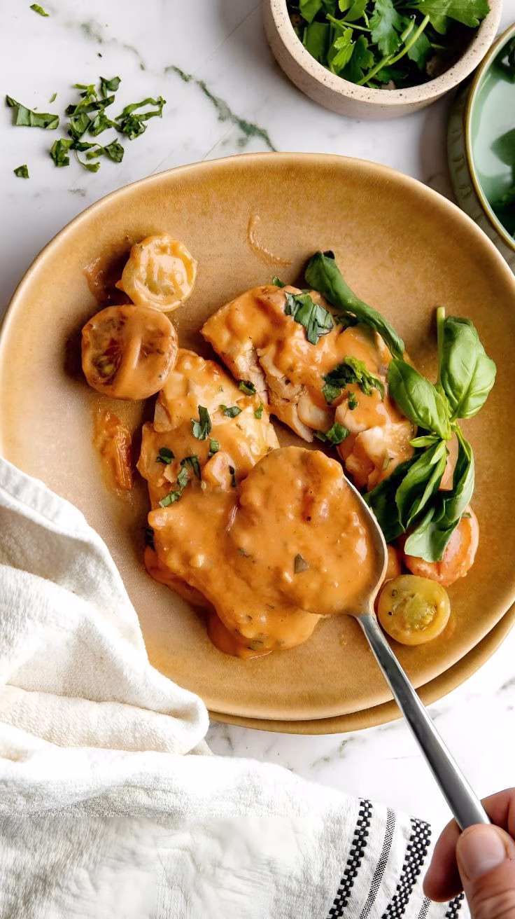 slow cooker creamy tomato basil chicken recipe