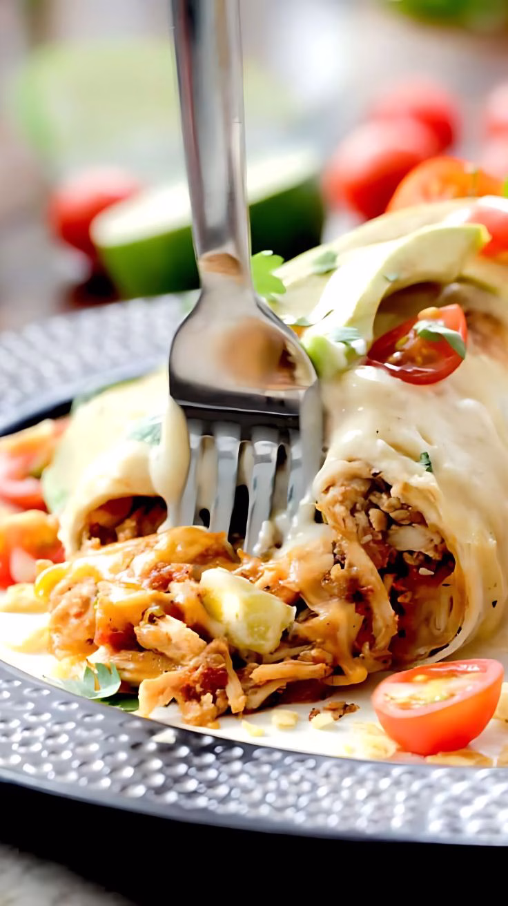 smothered baked chicken burritos recipe