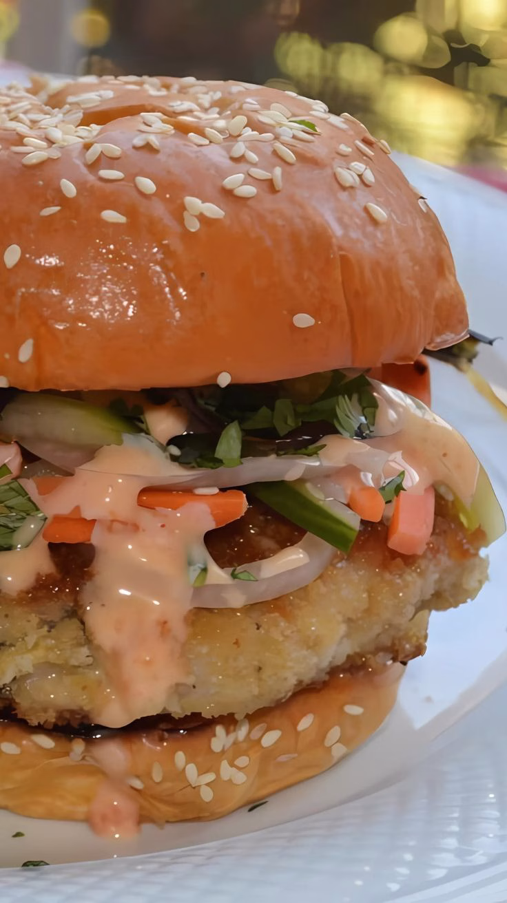 chicken burgers with bang bang sauce recipe