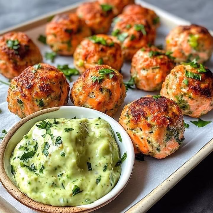 Baked Shrimp Meatballs with Avocado Salsa