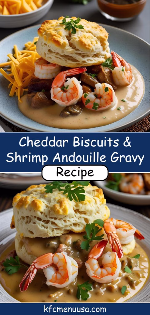 Cheddar Biscuits & Shrimp Andouille Gravy Recipe