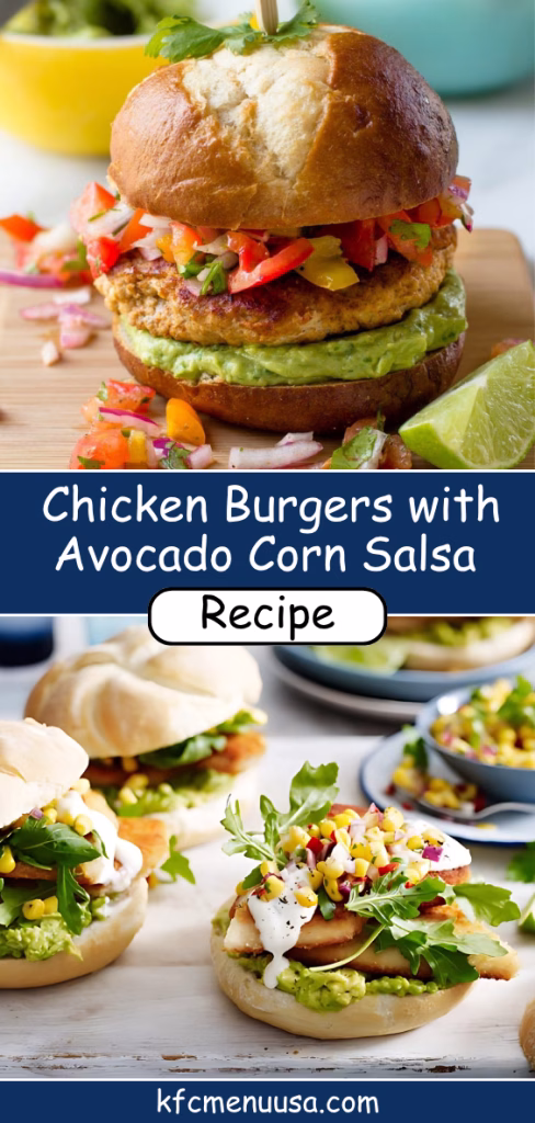 Chicken Burgers with Avocado Corn Salsa Recipe