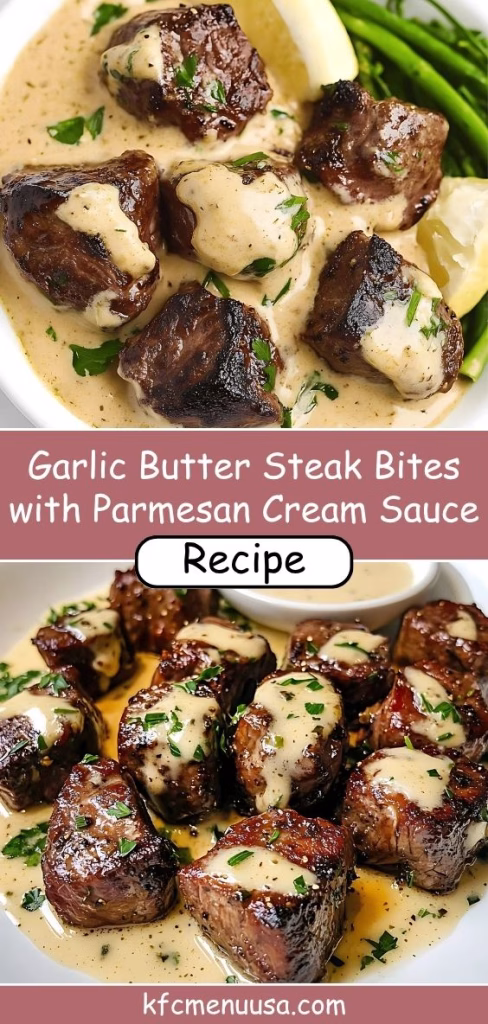 Garlic Butter Steak Bites with Parmesan Cream Sauce Recipe