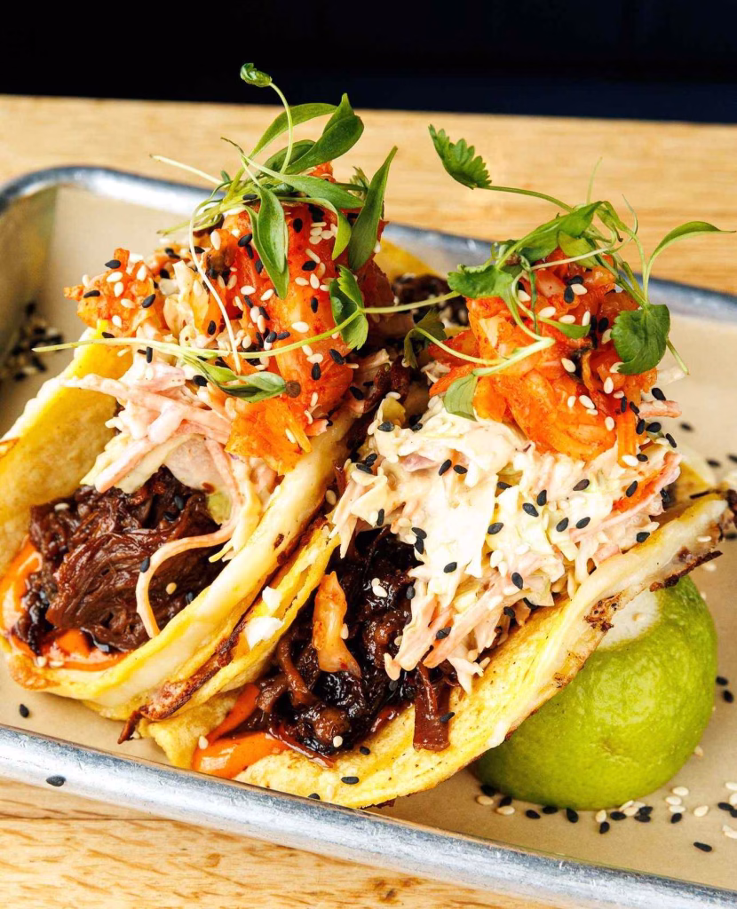 Grilled Brisket Tacos with Fresh Lime Slaw