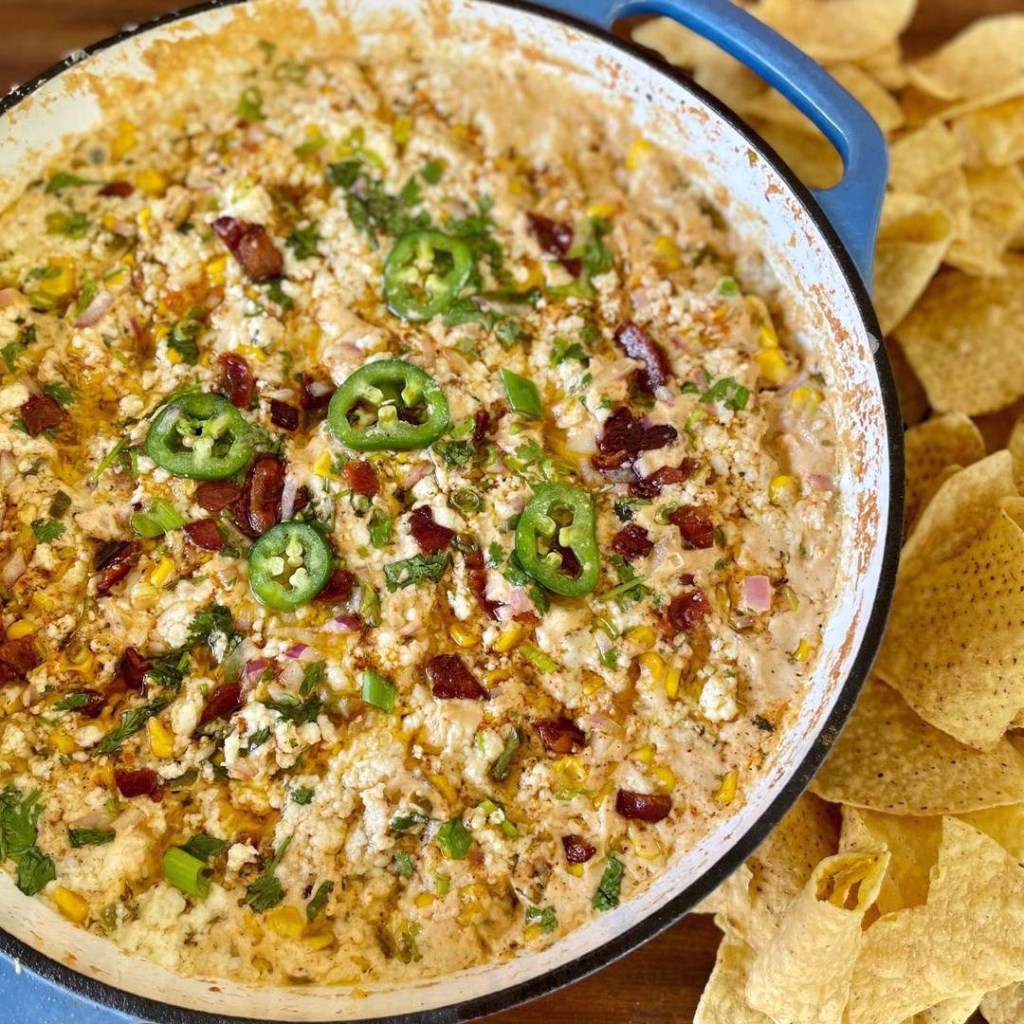 Smoked Street Corn Queso Dip