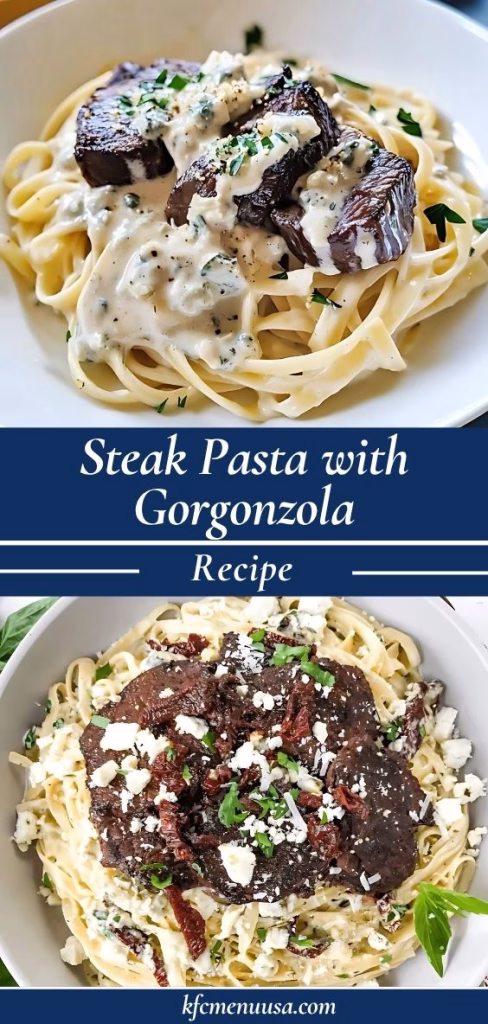 Steak Pasta with Gorgonzola Recipe