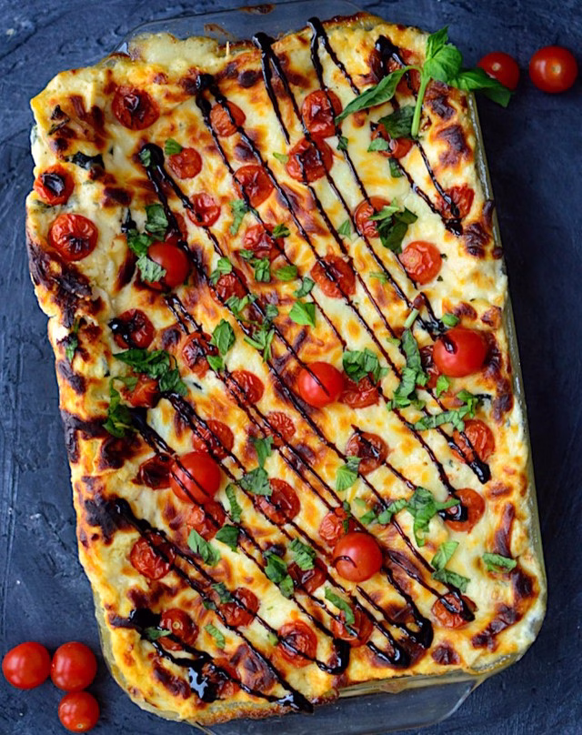 White Chicken Caprese Lasagna Recipe