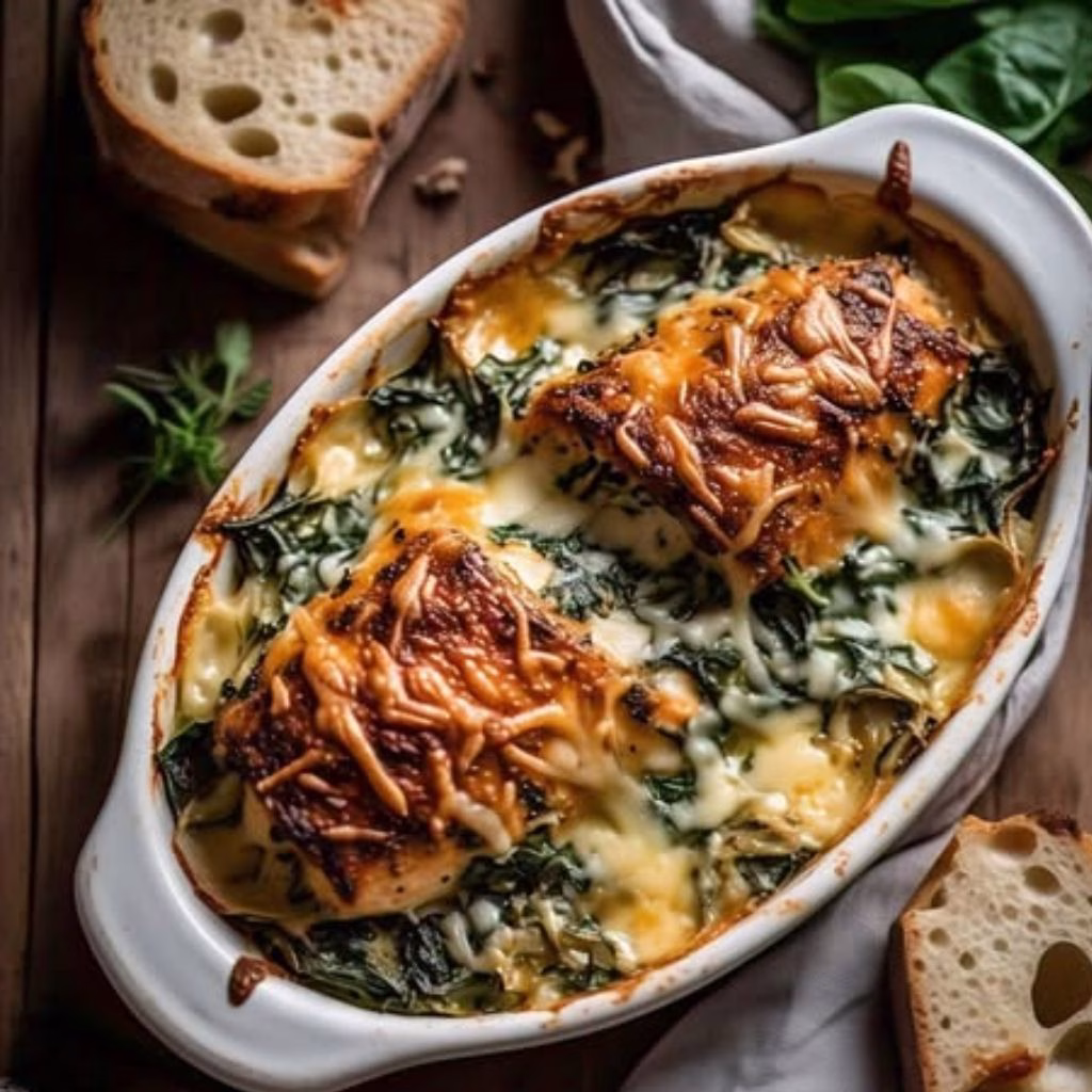 Spinach Artichoke Chicken Bake