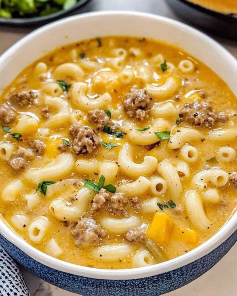 Macaroni Cheeseburger Soup