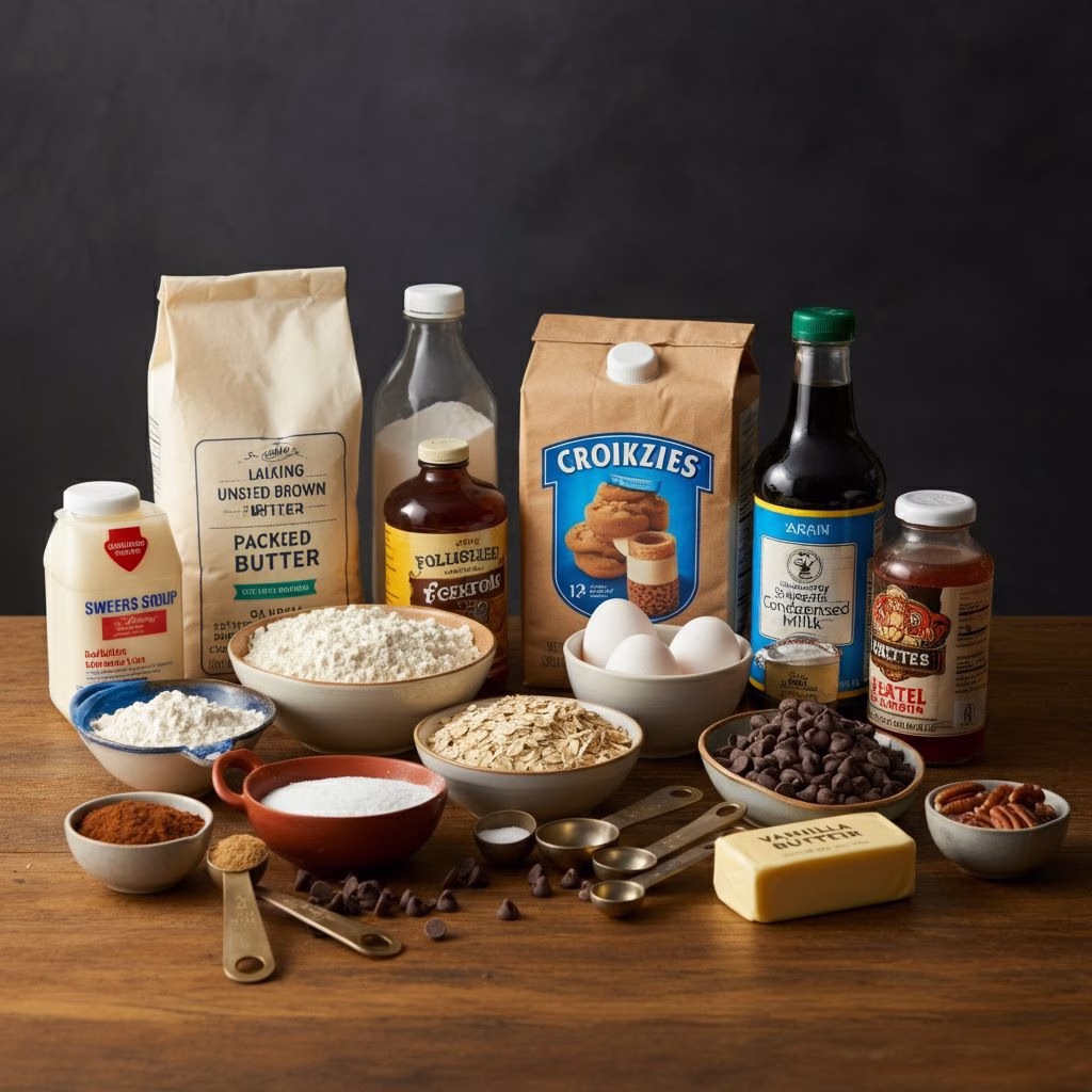 ingredients of Classic Fudge Nut Bars