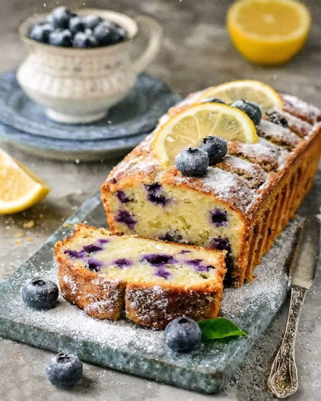 lemon blueberry yogurt loaf