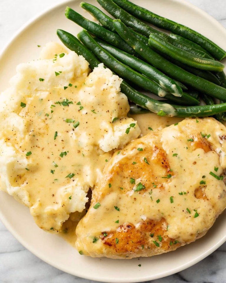 Chicken With Creamy Dijon Sauce And Mashed Potatoes Recipe