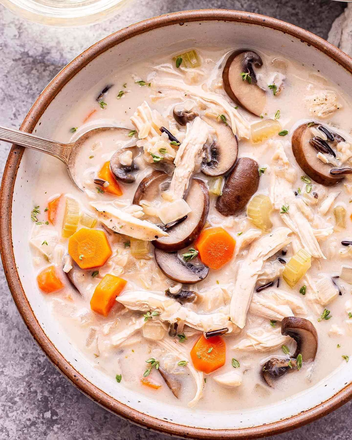 Creamy Mushroom Chicken and Wild Rice Soup Recipe