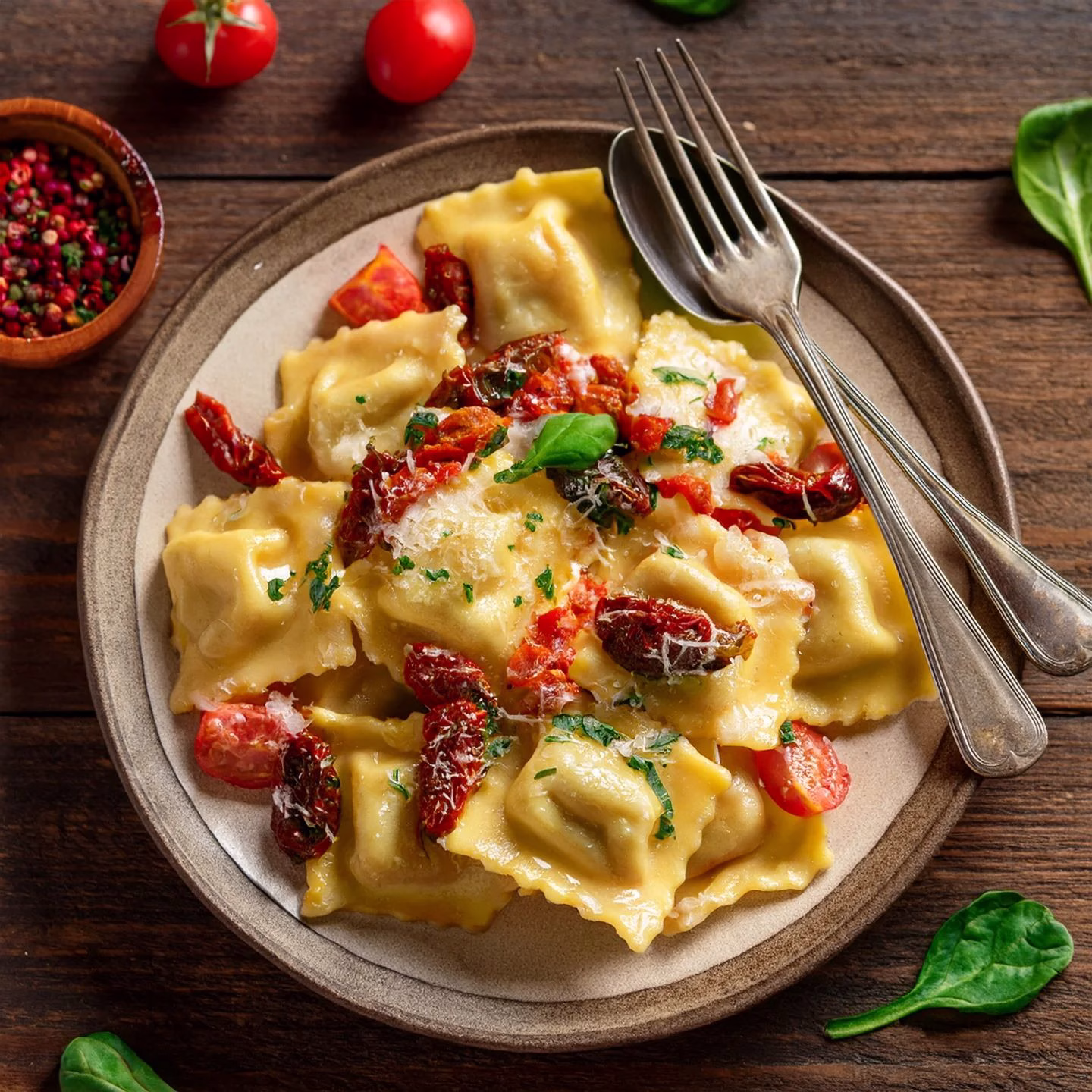Creamy Tuscan Ravioli Recipe