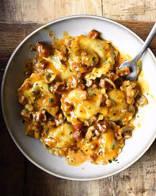 Mushroom Chorizo Ravioli Recipe