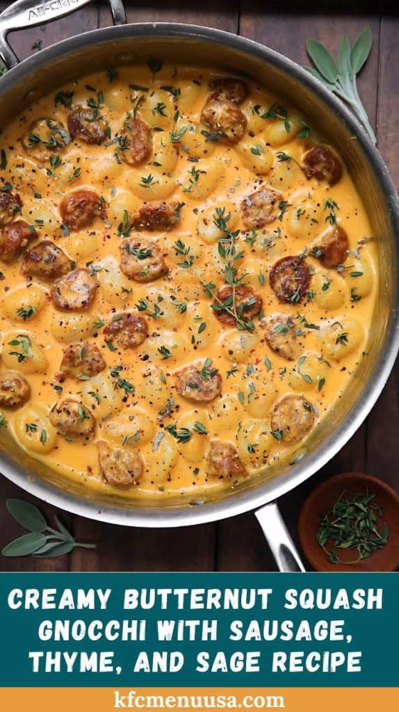 Creamy Butternut Squash Gnocchi with Sausage Thyme and Sage Recipe