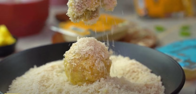 Coat the Mac and Cheese Balls
