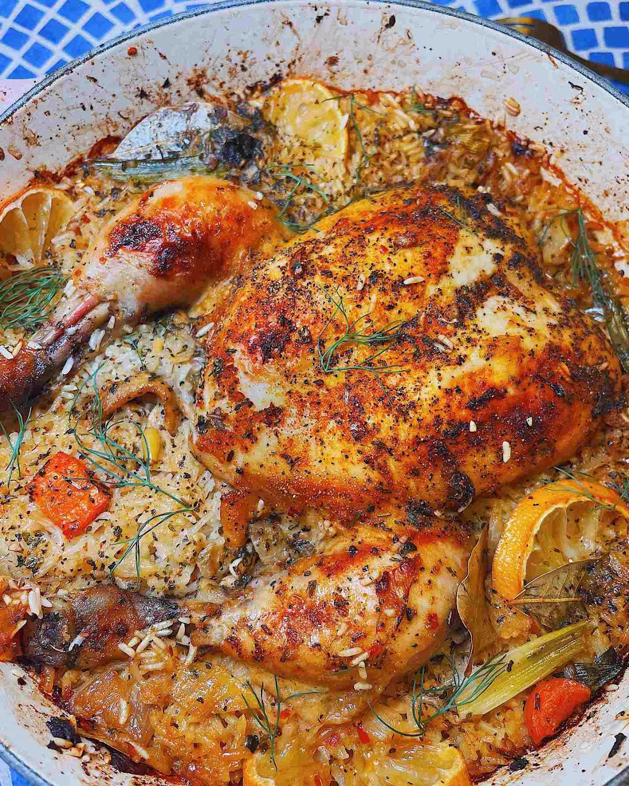 One Pot Roast Chicken And Rice Recipe