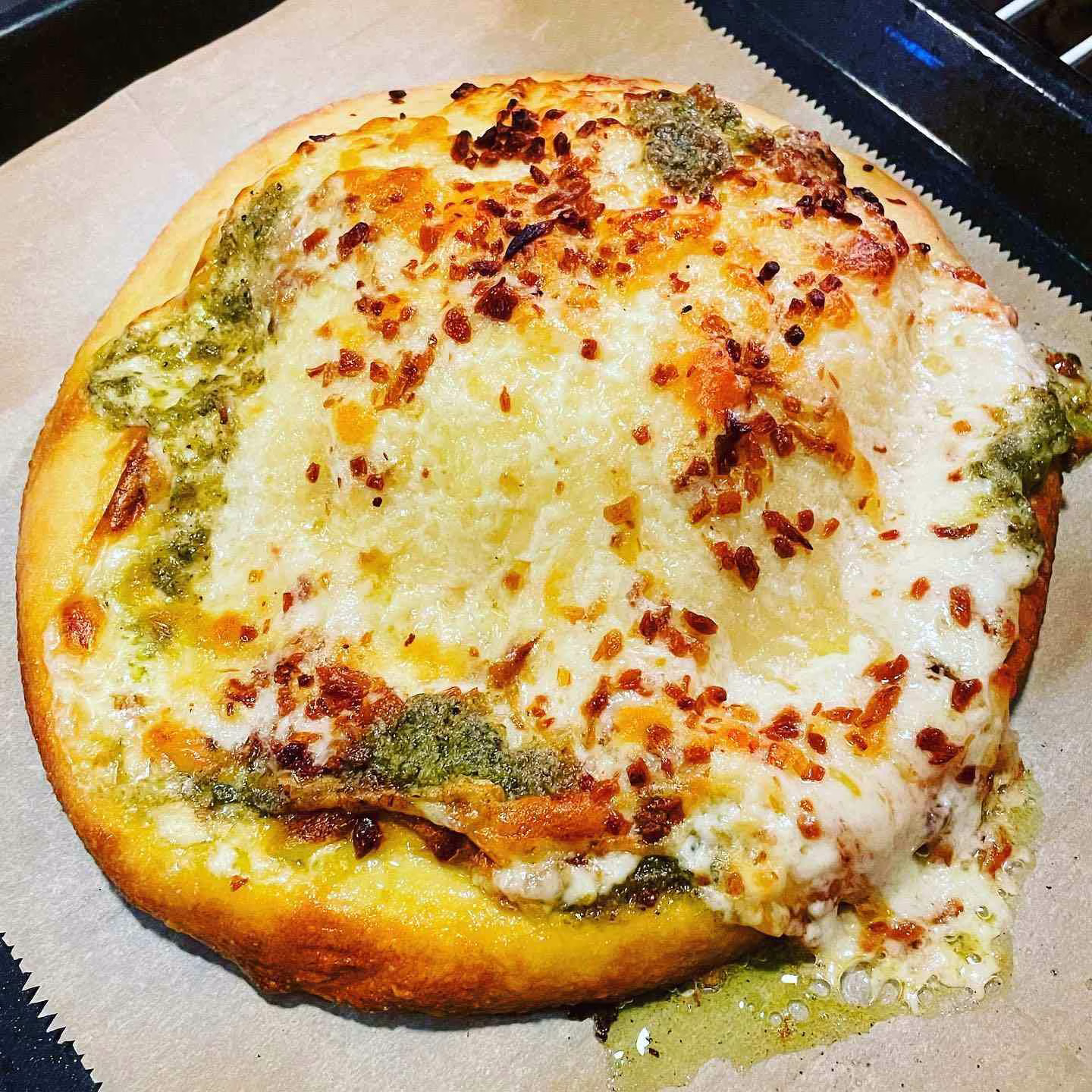 Roasted Garlic Pesto Pizza Recipe