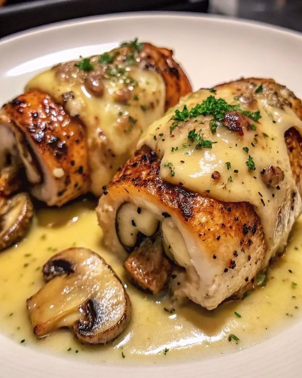 mushroom stuffed chicken breast recipe