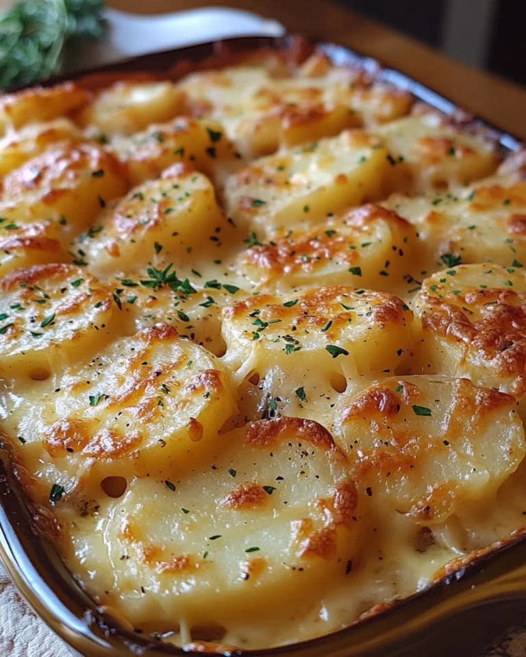 cheesy scalloped potatoes with caramelized onions recipe