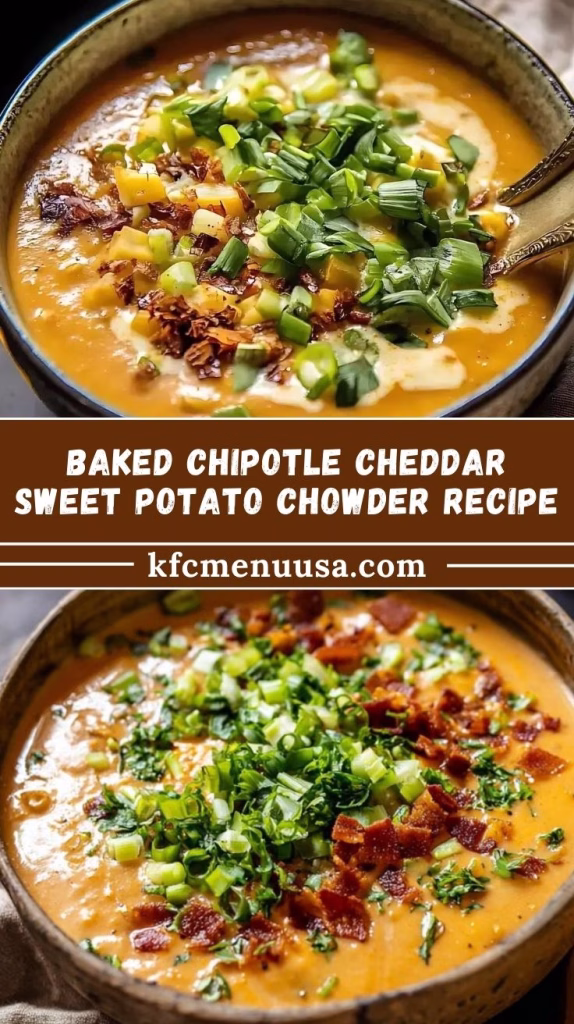 Baked Chipotle Cheddar Sweet Potato Chowder Recipe