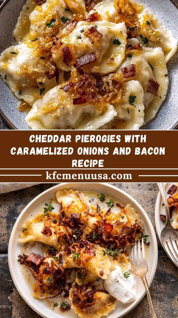 Cheddar Pierogies with Caramelized Onions and Bacon Recipe