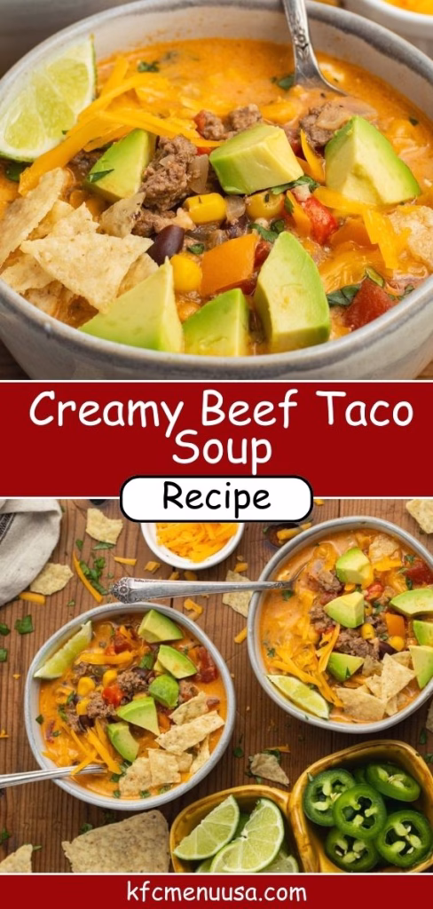 Creamy Beef Taco Soup Recipe