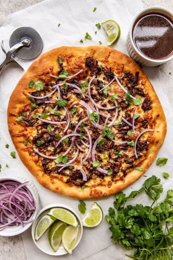 Crispy Oven Baked Birria Pizza