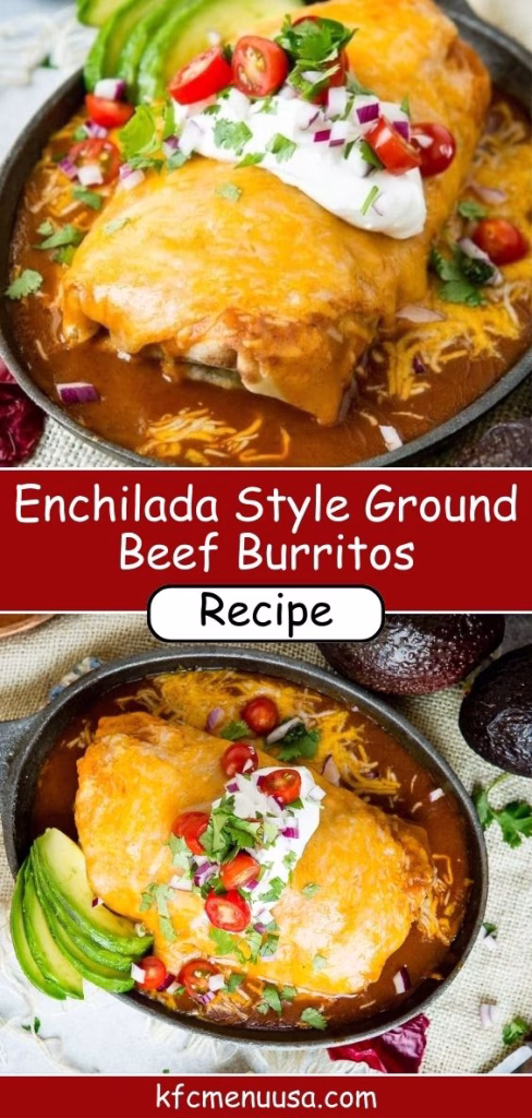 Enchilada Style Ground Beef Burritos Recipe