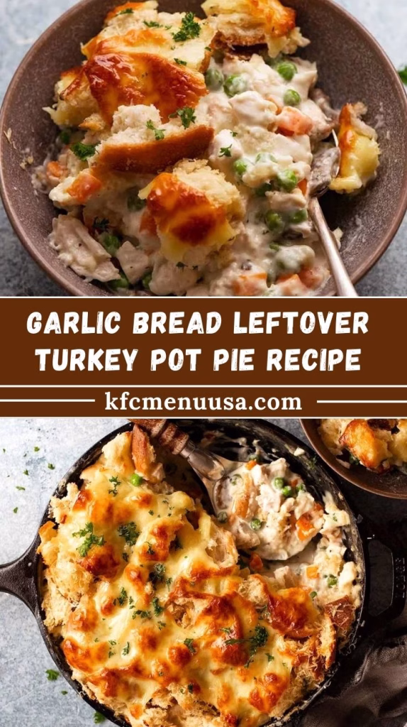 Garlic Bread Leftover Turkey Pot Pie Recipe