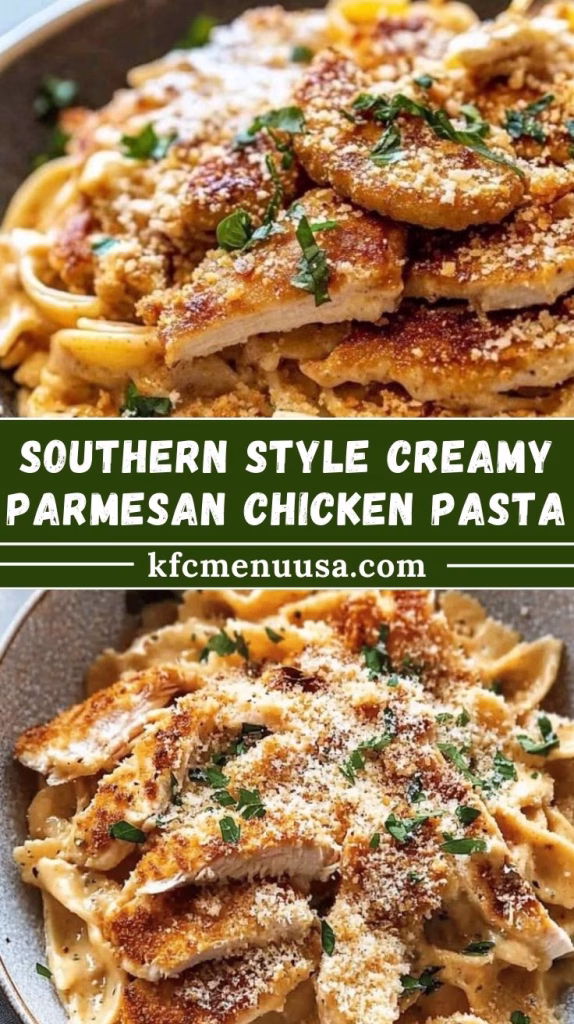 Southern Style Creamy Parmesan Chicken Pasta