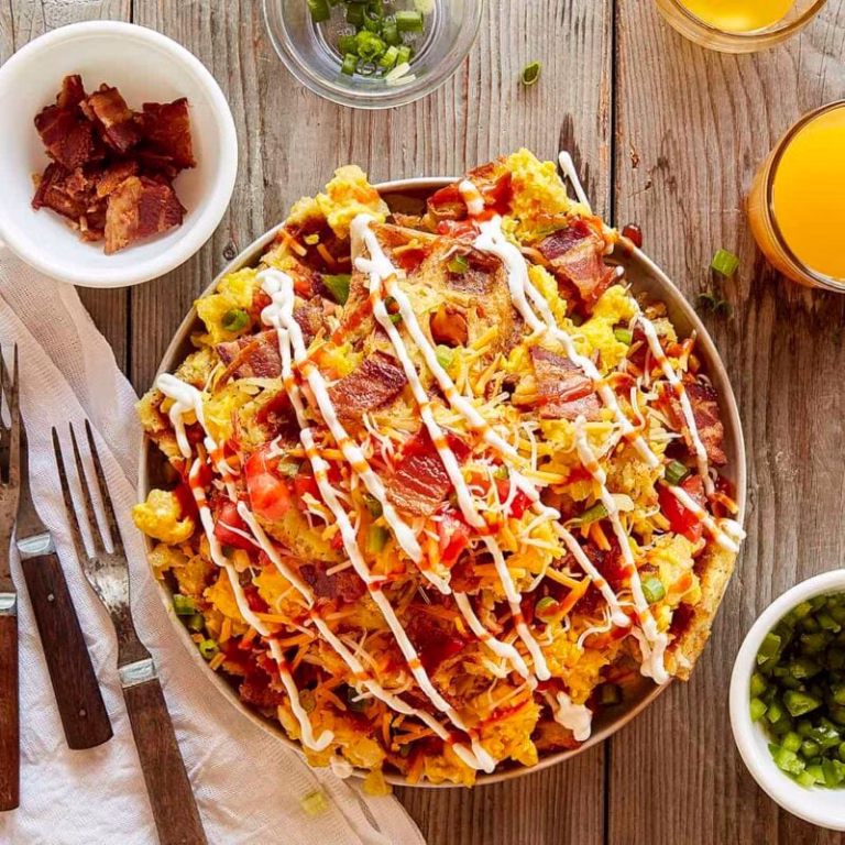 Loaded Hash Brown Breakfast Nachos Recipe