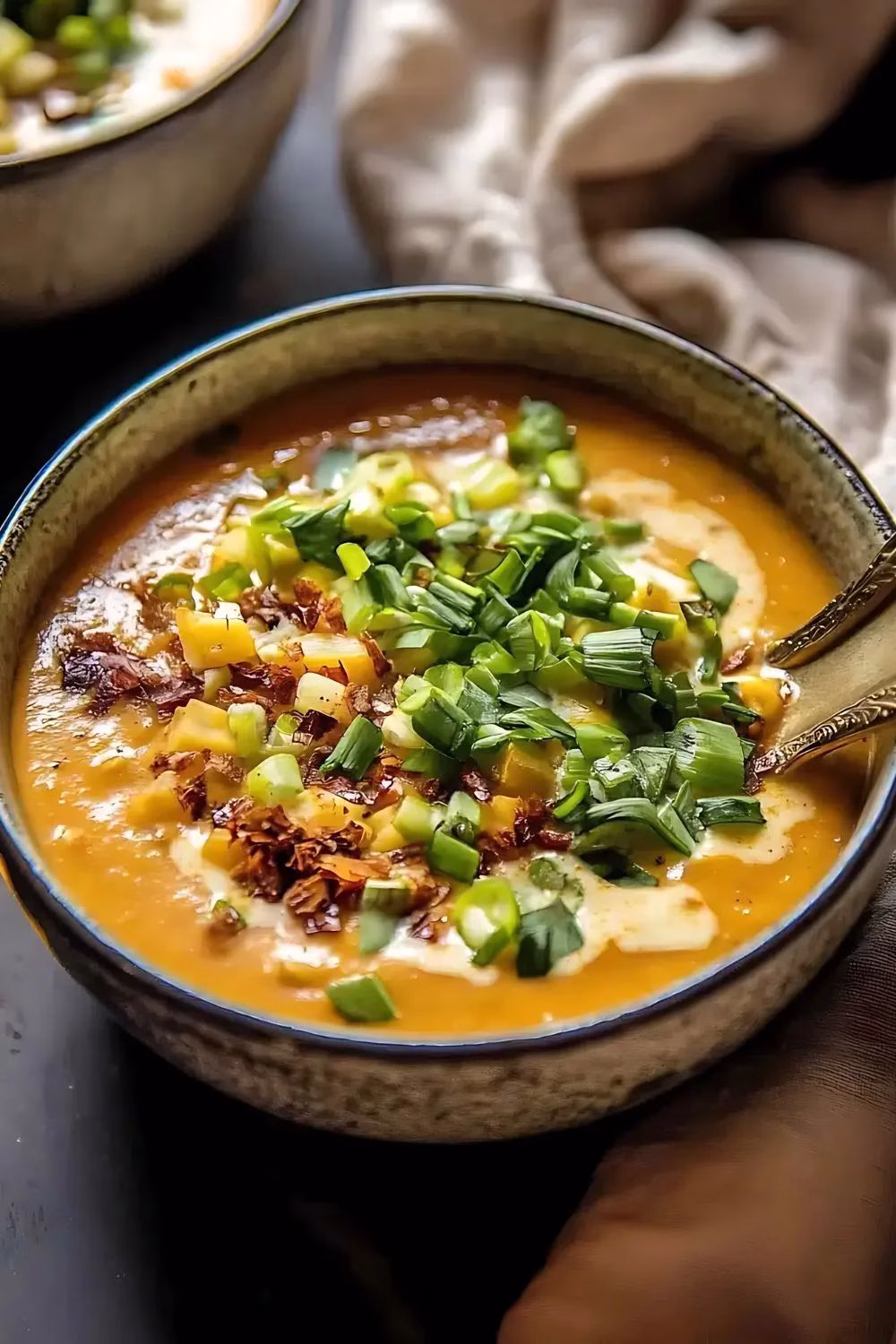 Baked Chipotle Cheddar Sweet Potato Chowder Recipe