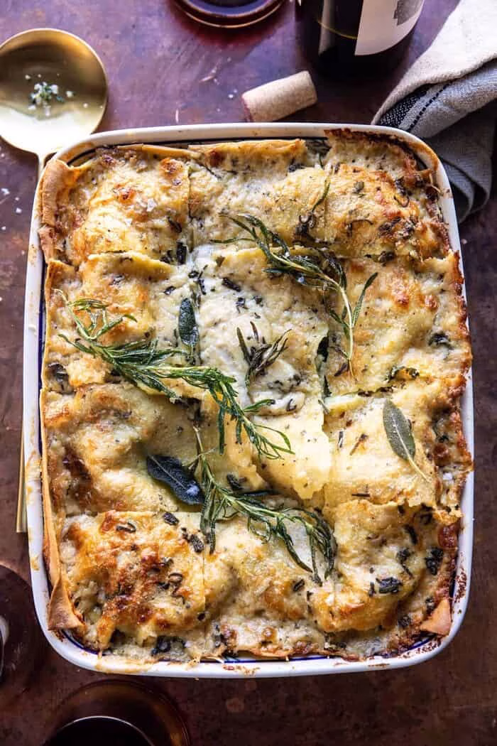 4 Cheese Sage Pesto Florentine Lasagna