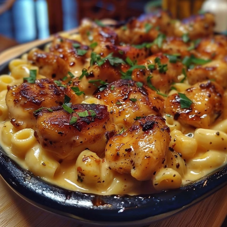Sweet and Spicy Honey Pepper Chicken with Creamy Macaroni Cheese Recipe