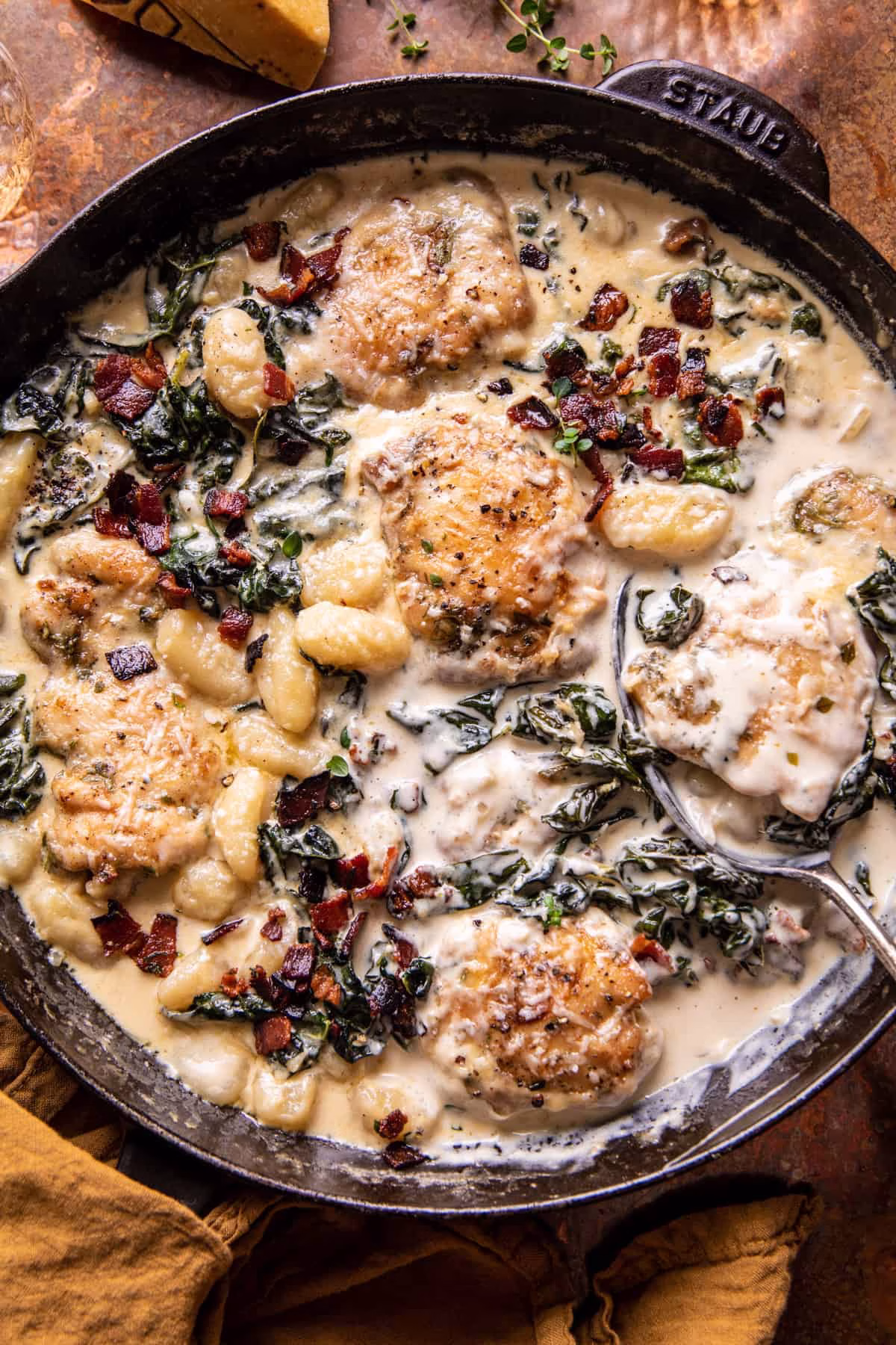Skillet Creamy Chicken and Parmesan Gnocchi Recipe