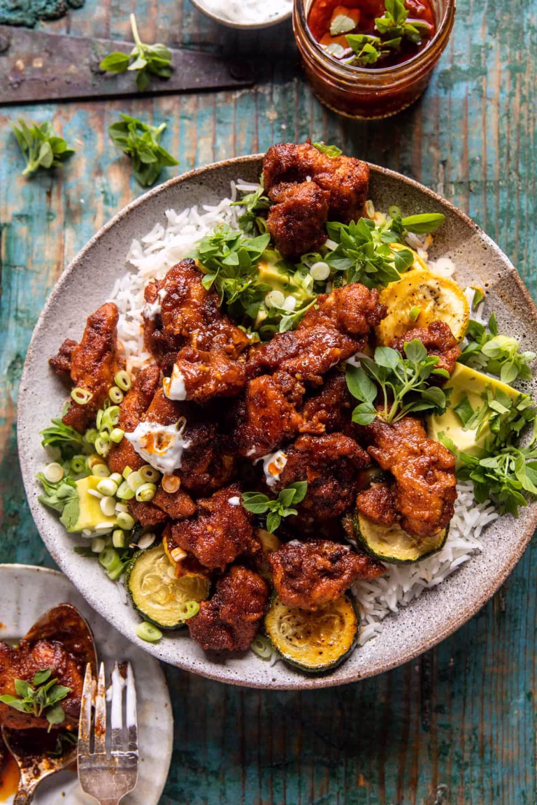 Sheet Pan Hot Honey Garlic Chicken and Zucchini Recipe