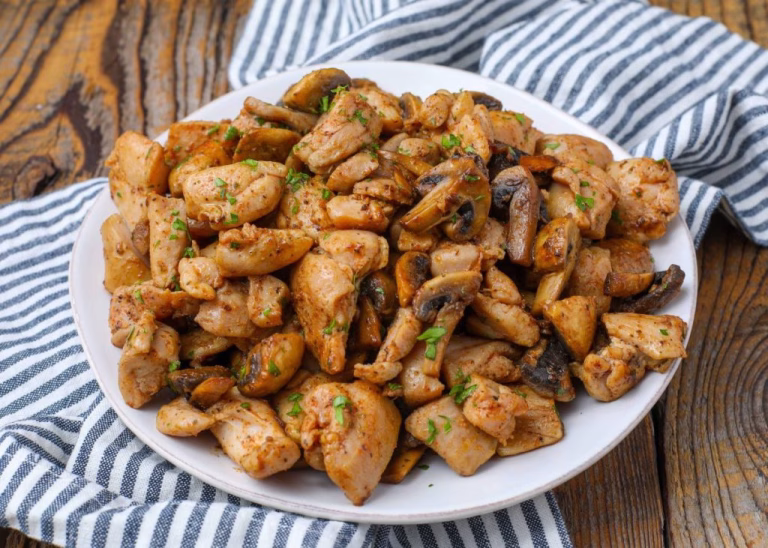 Garlic Mushroom Chicken Bites Recipe