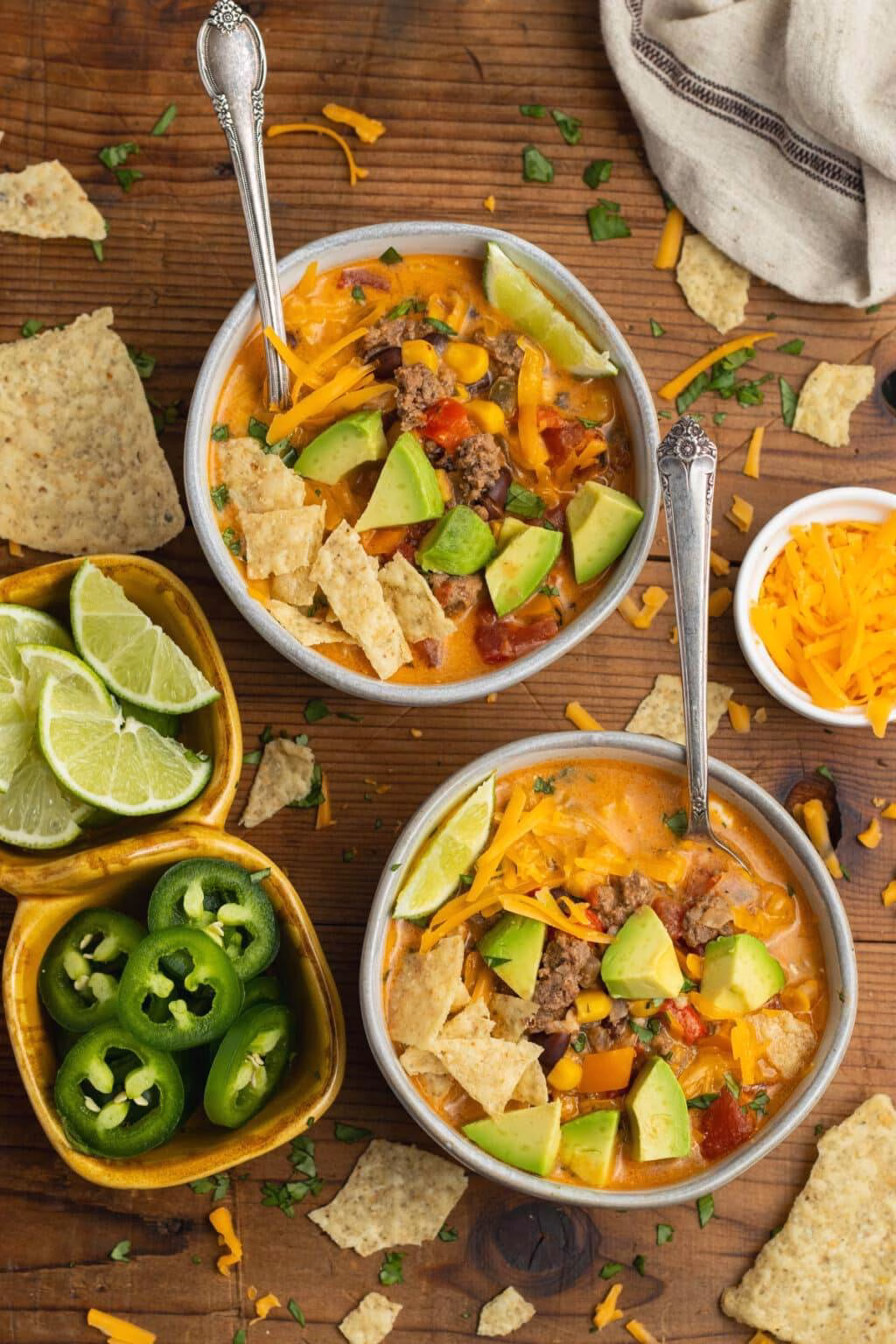 Creamy Beef Taco Soup Recipe