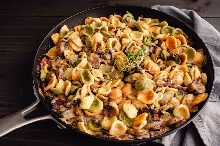 Orecchiette with Mushroom Thyme Sauce recipe